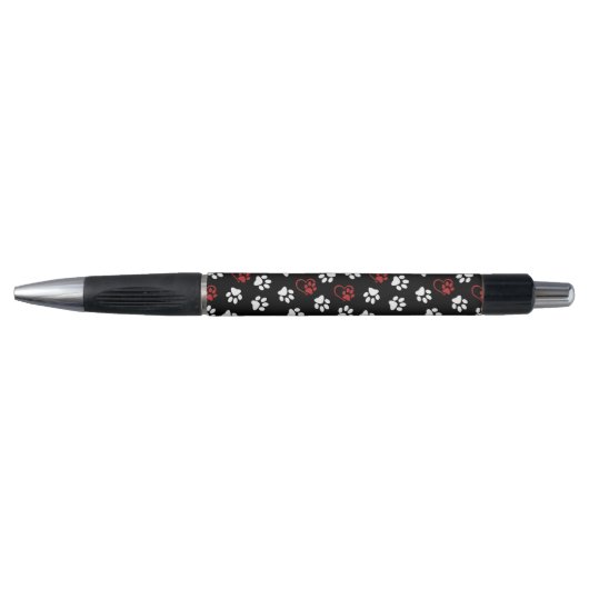 Patroon van poten, witte poten, rode poten, harten pen (Voorkant)