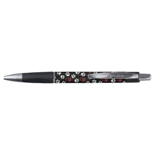 Patroon van poten, witte poten, rode poten, harten pen (Achterkant)