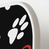 Patroon van poten, witte poten, rode poten, harten pickleball paddle (Links Detail)