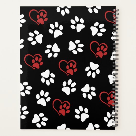 Patroon van poten, witte poten, rode poten, harten planner (Achterkant)