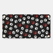 Patroon van poten, witte poten, rode poten, harten spandoek (Horizontaal)