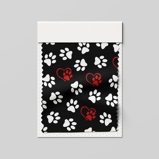 Patroon van poten, witte poten, rode poten, harten stof