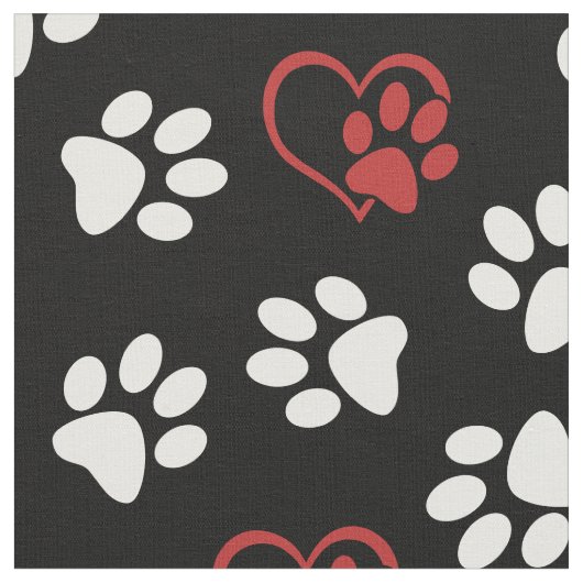 Patroon van poten, witte poten, rode poten, harten stof (Close Up)