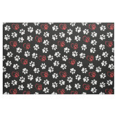 Patroon van poten, witte poten, rode poten, harten stof (Fat Quarter)