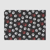 Patroon van poten, witte poten, rode poten, harten tissuepapier (Voorkant)