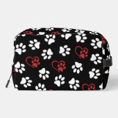 Patroon van poten, witte poten, rode poten, harten toilettasje (Achterkant)