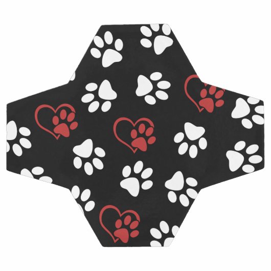 Patroon van poten, witte poten, rode poten, harten voetbal (Enkel)