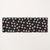 Patroon van poten, witte poten, rode poten, harten yogamat (Achterkant (horizontaal))