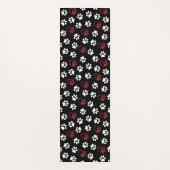 Patroon van poten, witte poten, rode poten, harten yogamat (Voorkant)