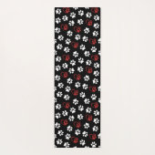 Patroon van poten, witte poten, rode poten, harten yogamat (Achterkant)