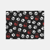 Patroon van poten, Witte poten, Rode poten, Hartje Fleece Deken (Voorkant (Horizontaal))