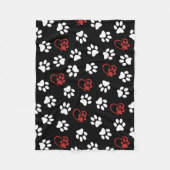 Patroon van poten, Witte poten, Rode poten, Hartje Fleece Deken (Voorkant)