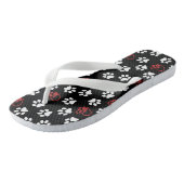 Patroon van poten, Witte poten, Rode poten, Hartje Teenslippers (Schuin)