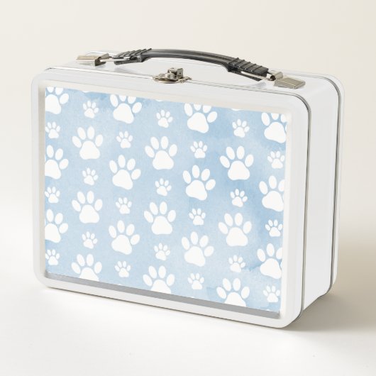 Patroon van poten, witte poten, Waterverven, blauw (Voorkant)