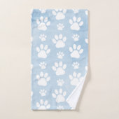 Patroon van poten, witte poten, Waterverven, blauw Bad Handdoek (Handdoek)