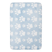 Patroon van poten, witte poten, Waterverven, blauw Badmat (Voorkant Verticaal)