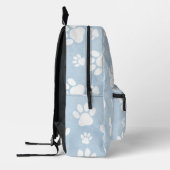 Patroon van poten, witte poten, Waterverven, blauw Bedrukte Rugzak (Links)