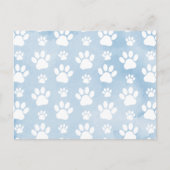 Patroon van poten, witte poten, Waterverven, blauw Briefkaart (Voorkant)