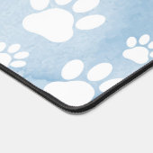 Patroon van poten, witte poten, Waterverven, blauw Bureaumat (Hoek)