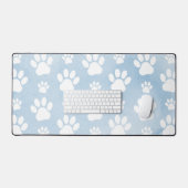 Patroon van poten, witte poten, Waterverven, blauw Bureaumat (Keyboard & Muis)