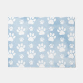 Patroon van poten, witte poten, Waterverven, blauw Deurmat (Voorkant)