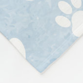 Patroon van poten, witte poten, Waterverven, blauw Fleece Deken (Hoek)