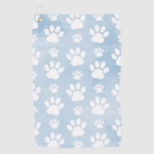 Patroon van poten, witte poten, Waterverven, blauw Golfhanddoek (Voorkant)