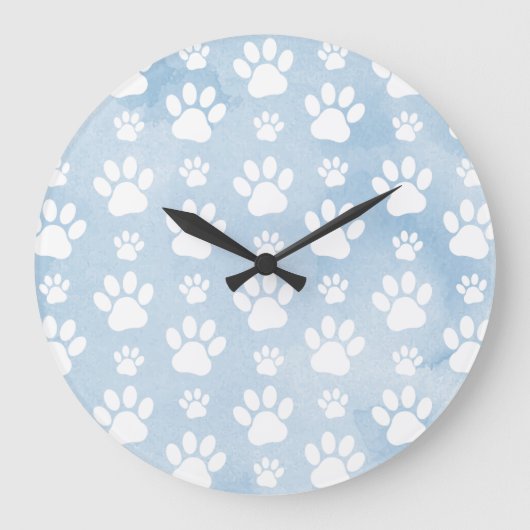 Patroon van poten, witte poten, Waterverven, blauw Grote Klok (Voorkant)