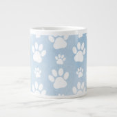 Patroon van poten, witte poten, Waterverven, blauw Grote Koffiekop (Voorkant)