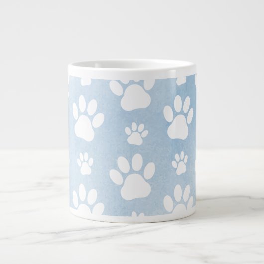 Patroon van poten, witte poten, Waterverven, blauw Grote Koffiekop (Voorkant)