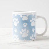 Patroon van poten, witte poten, Waterverven, blauw Grote Koffiekop (Rechts)