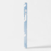 Patroon van poten, witte poten, Waterverven, blauw iPhone Hoesje (Linkerkant)