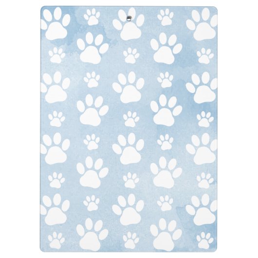 Patroon van poten, witte poten, Waterverven, blauw Klembord (Achterkant)