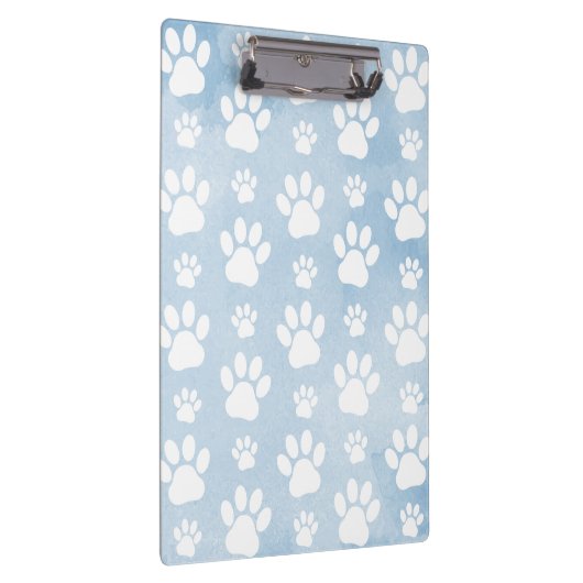 Patroon van poten, witte poten, Waterverven, blauw Klembord (Rechts)