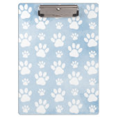 Patroon van poten, witte poten, Waterverven, blauw Klembord (Voorkant)