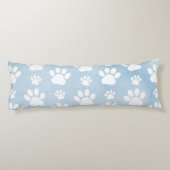 Patroon van poten, witte poten, Waterverven, blauw Lichaamskussen (Achterkant)