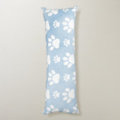 Patroon van poten, witte poten, Waterverven, blauw Lichaamskussen (Achterkant (Verticaal))