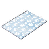 Patroon van poten, witte poten, Waterverven, blauw Notitieboek (Linkerzijde)