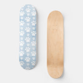 Patroon van poten, witte poten, Waterverven, blauw Persoonlijk Skateboard (Voorkant)