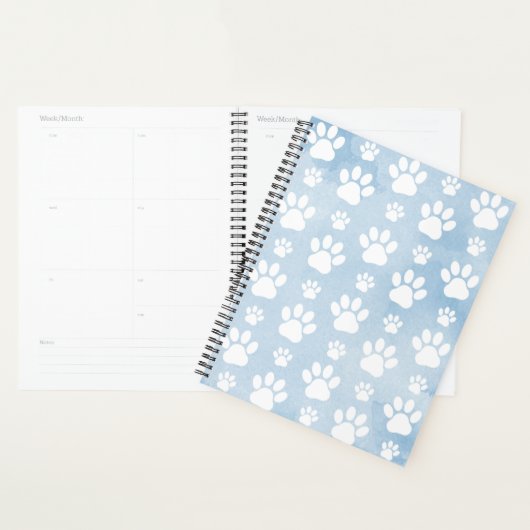 Patroon van poten, witte poten, Waterverven, blauw Planner (Display)