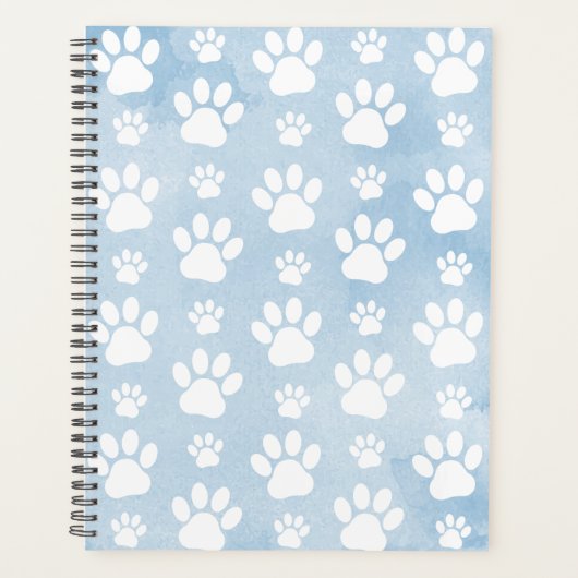 Patroon van poten, witte poten, Waterverven, blauw Planner (Voorkant)