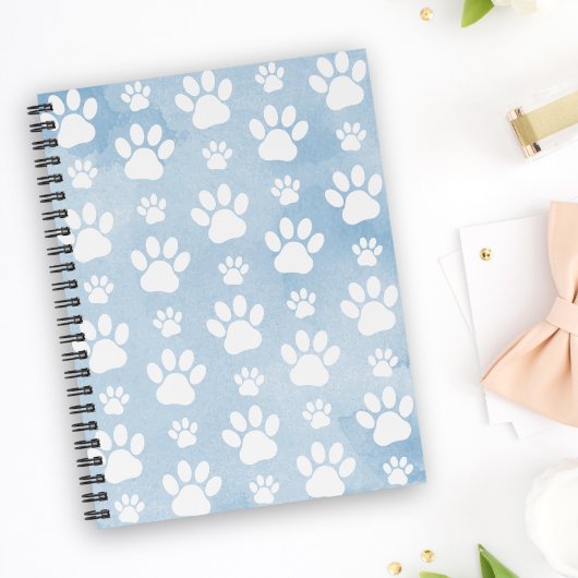 Patroon van poten, witte poten, Waterverven, blauw Planner