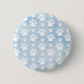 Patroon van poten, witte poten, Waterverven, blauw Ronde Button 5,7 Cm (Voorkant)