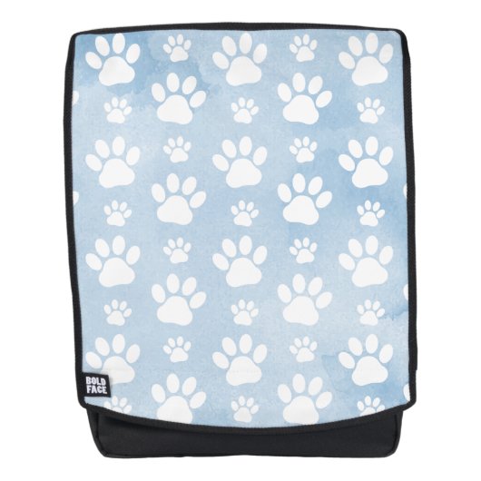 Patroon van poten, witte poten, Waterverven, blauw Rugtassen (Voorkant)