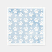 Patroon van poten, witte poten, Waterverven, blauw Servet (Voorkant)