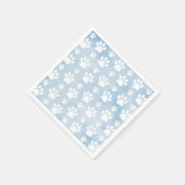 Patroon van poten, witte poten, Waterverven, blauw Servet (Hoek)