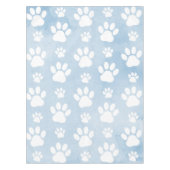 Patroon van poten, witte poten, Waterverven, blauw Tafelkleed (Voorkant)