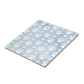 Patroon van poten, witte poten, Waterverven, blauw Tegeltje (Zijkant)