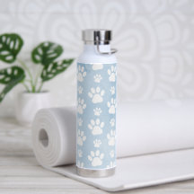 Patroon van poten, witte poten, Waterverven, blauw