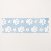 Patroon van poten, witte poten, Waterverven, blauw Yogamat (Achterkant (horizontaal))